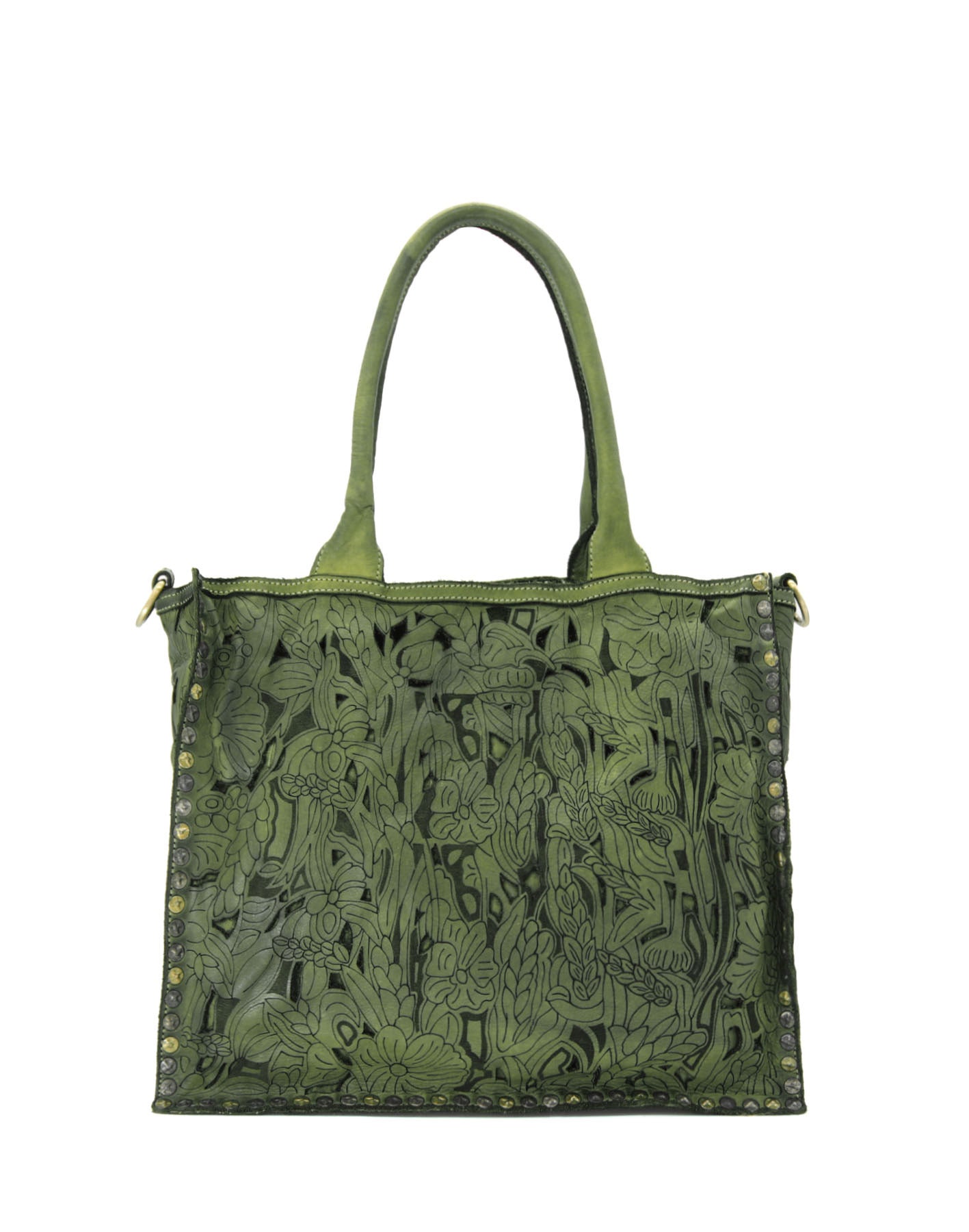 Difiori 3 ● Axel- och handväska i läder med blommotiv, bohemisk stil