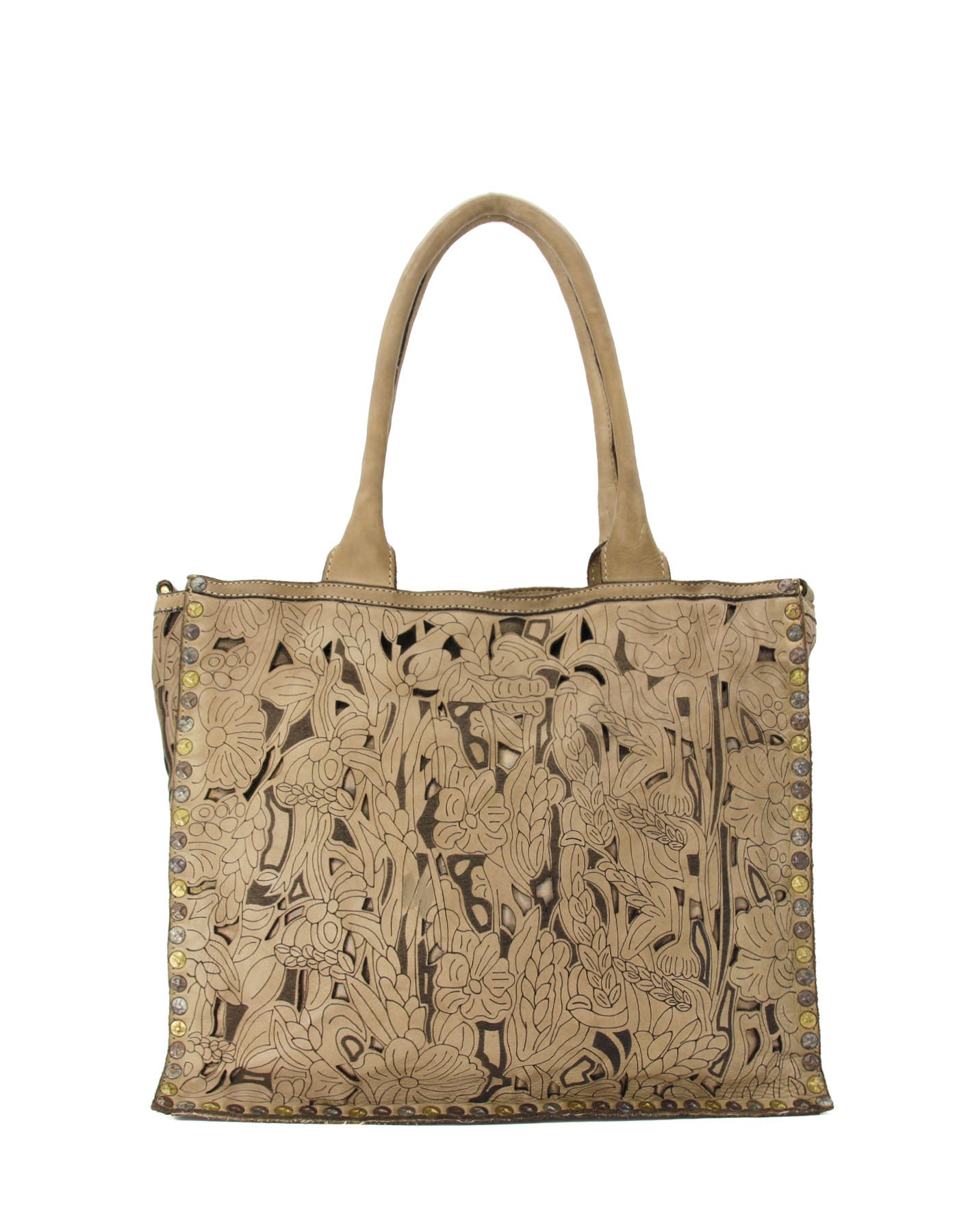 Difiori 3 ● Axel- och handväska i läder med blommotiv, bohemisk stil