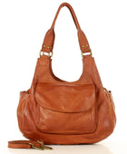 Giulia. Stylish women's leather shoulder bag with two compartments