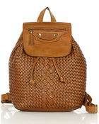 Balos. Small women's city backpack in woven leather
