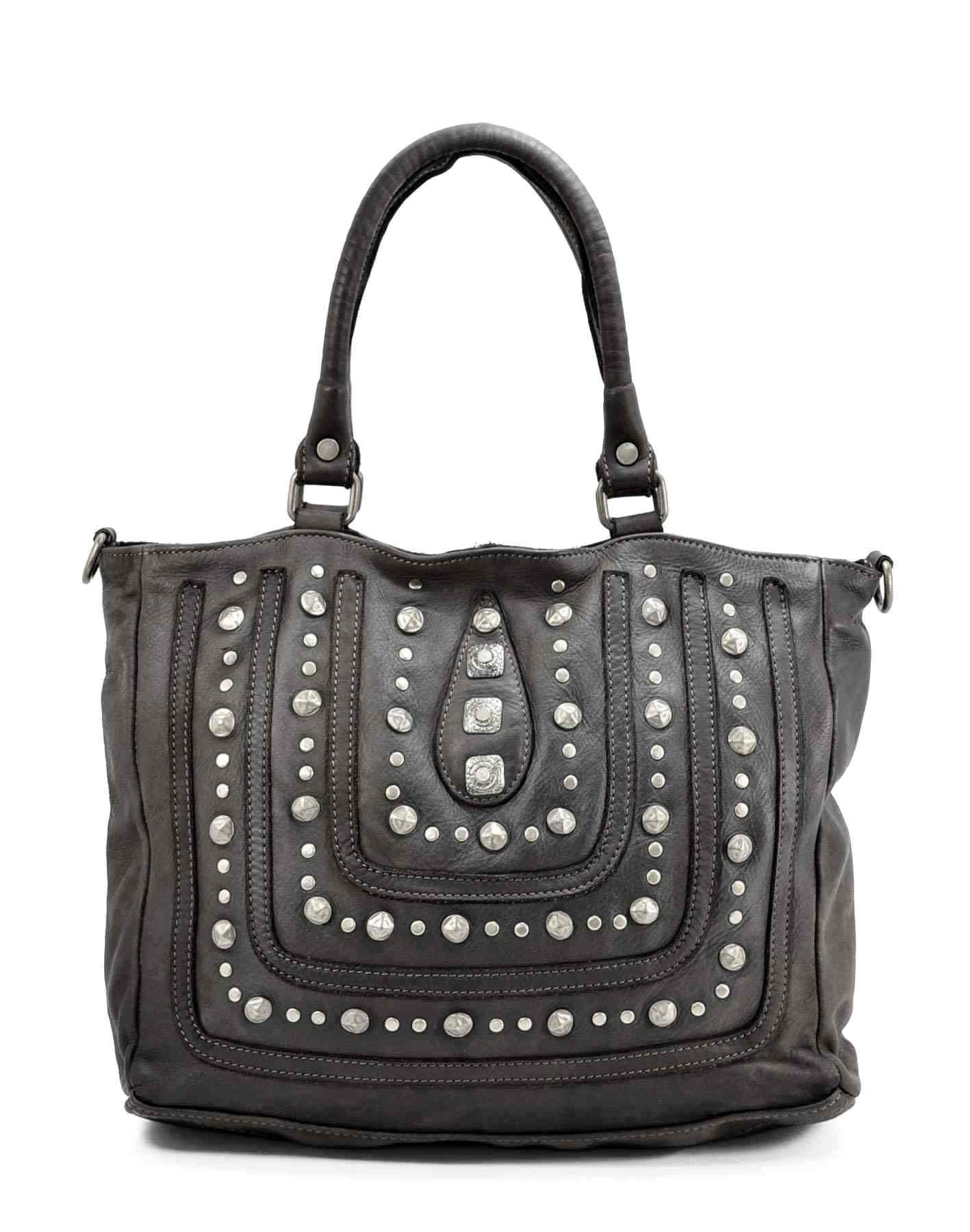 Atulla ● Duża skórzana damska torba na ramię w stylu Boho. A4