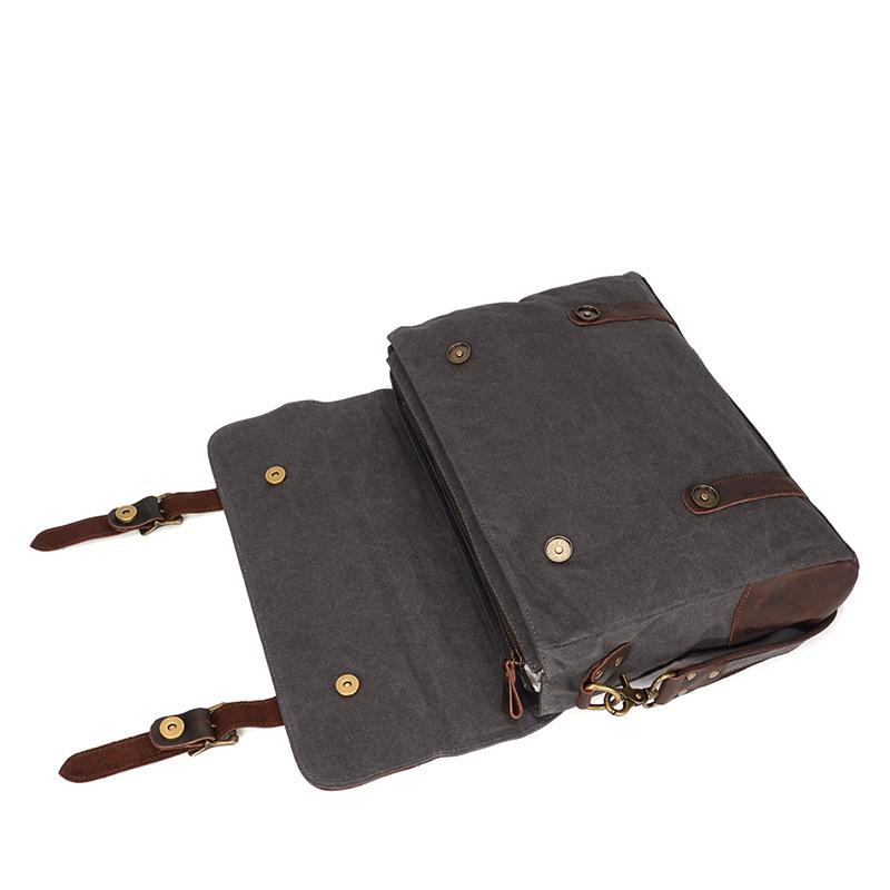 HARVARD Portfölj, laptopväska, axelväska i canvas, Unisex