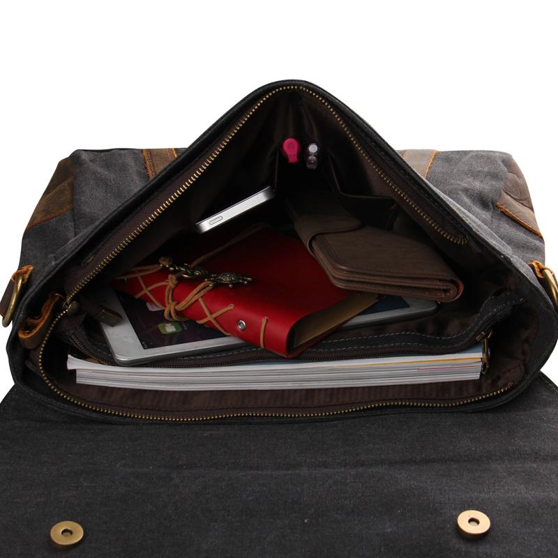 HARVARD Portfölj, laptopväska, axelväska i canvas, Unisex