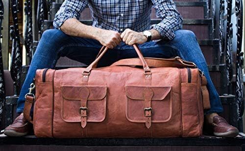 INDIANA VINTAGE 28"-32" Stor Läderresväska i rått läder