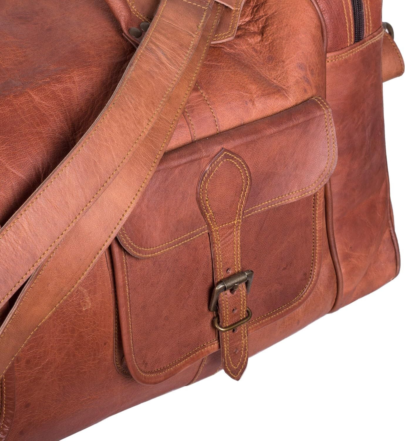 INDIANA VINTAGE 28"-32" Stor Läderresväska i rått läder