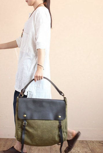 MAIL VINTAGE Duża damska materiałowa torba na ramię crossbody XXL
