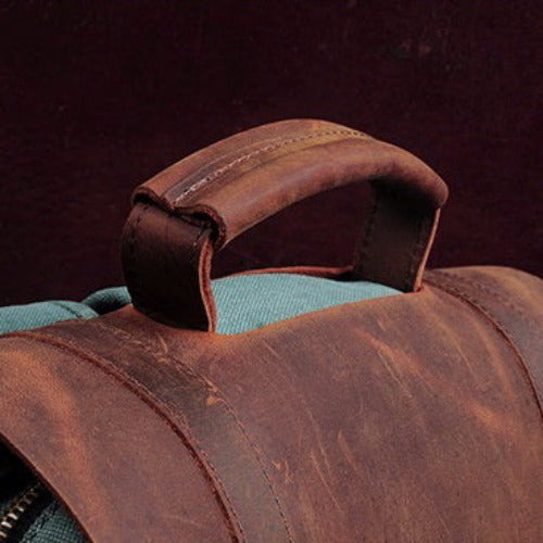 OLD MEN Ryggsäck i canvas för män i vintagestil