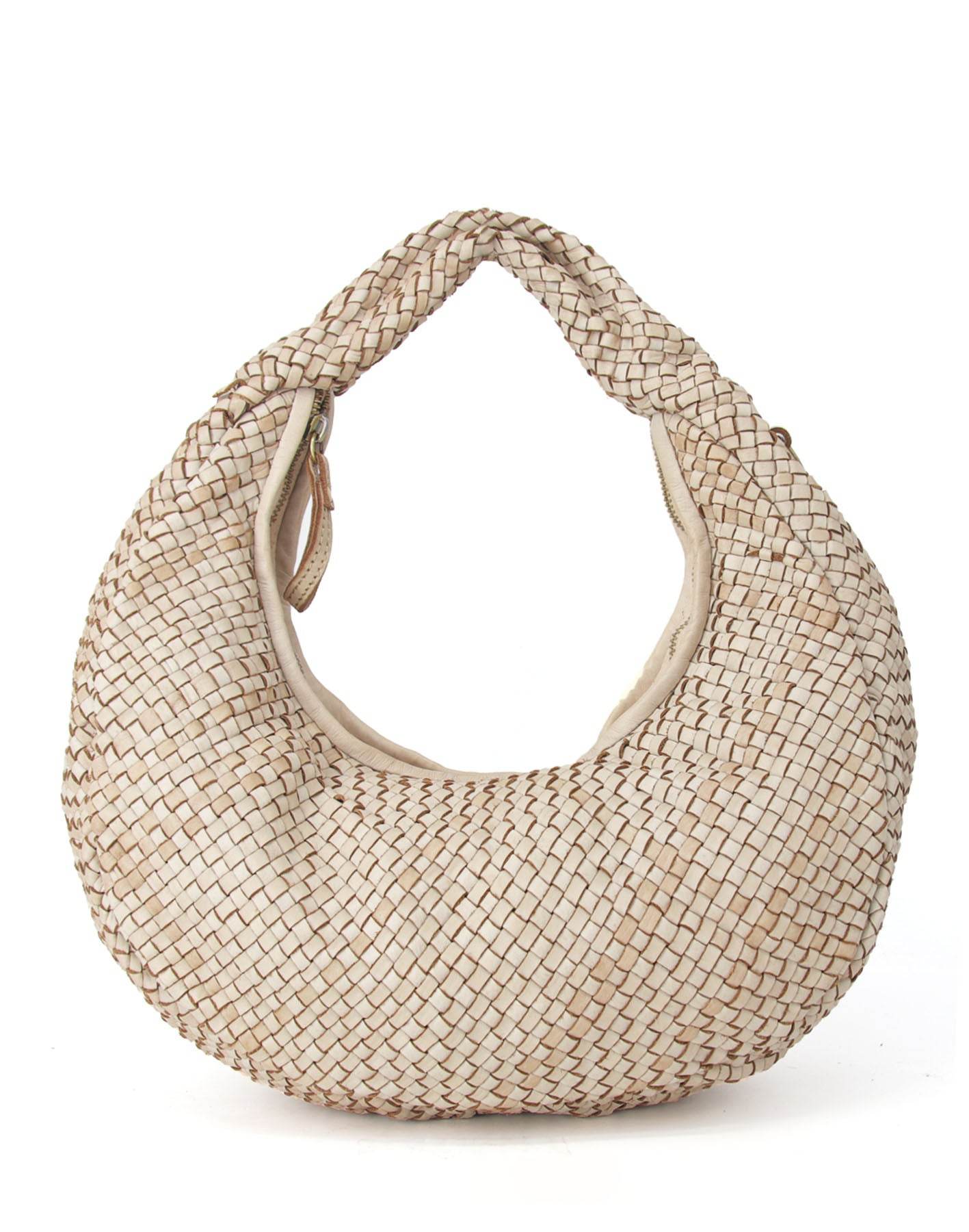 Acuera intrecciato ●  Flätad axelväska i läder för kvinnor - Hobo Bag