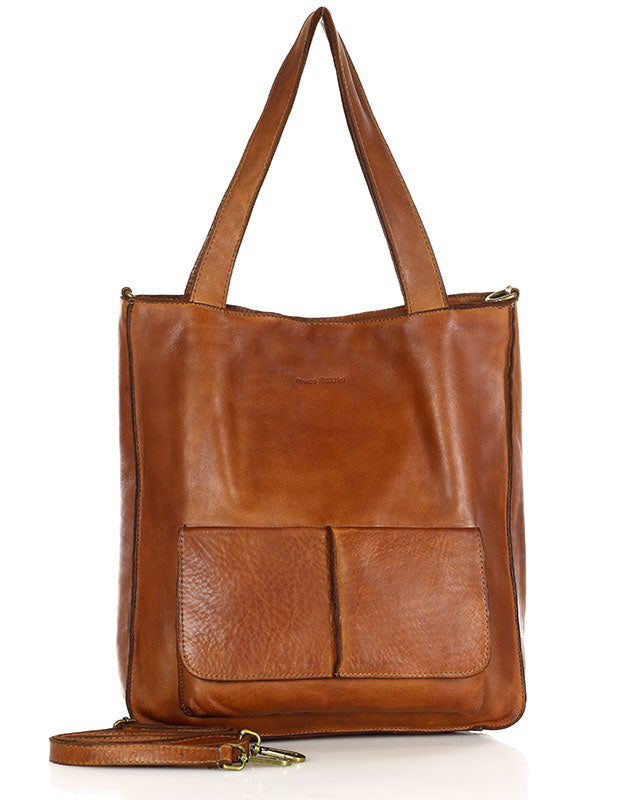 Carrara Tote. Skórzana damska torba shopper na ramię A4