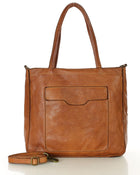 TOTE ROMA. Women's shoulder bag - shopper bag with pockets made of Italian natural leather