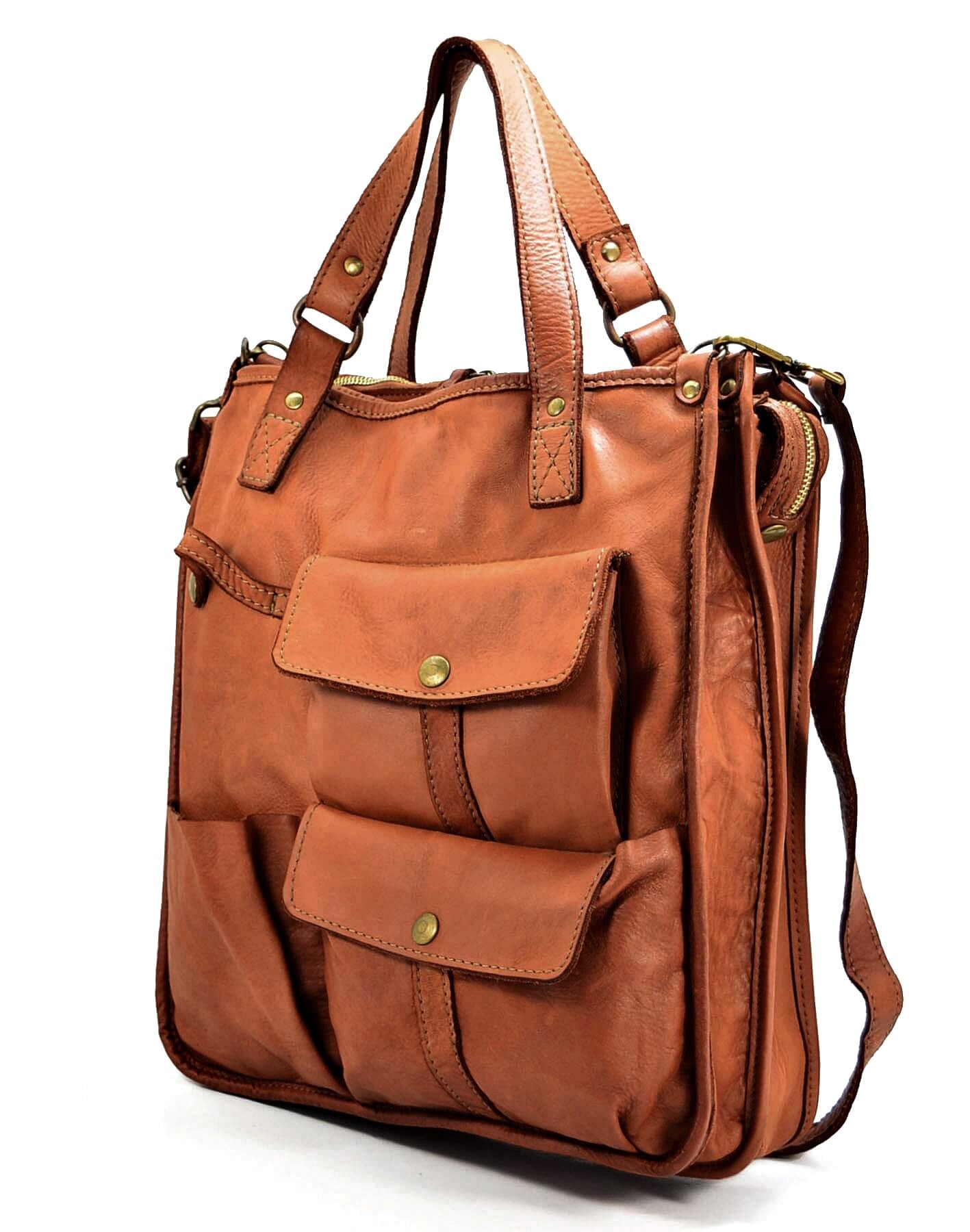 (outlet) Caldera ● Skórzana torba na ramię tote Unisex A4 XL