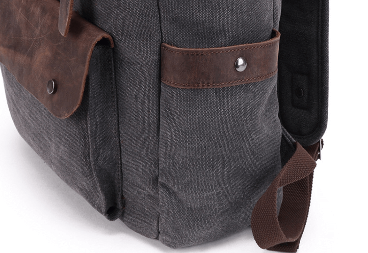 TAR VINTAGE Ryggsäck i canvas - och läder för damer i vintagestil