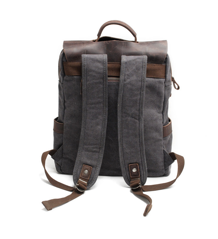 TAR VINTAGE Ryggsäck i canvas - och läder för damer i vintagestil