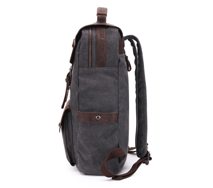 TAR VINTAGE Ryggsäck i canvas - och läder för damer i vintagestil