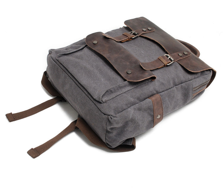 TAR VINTAGE Ryggsäck i canvas - och läder för damer i vintagestil