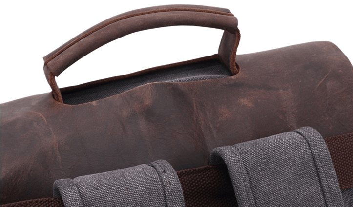 TAR VINTAGE Ryggsäck i canvas - och läder för damer i vintagestil