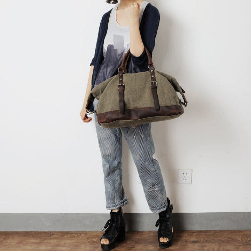VAMP VINTAGE Duża materiałowa torba na ramię podrózna XXL Unisex
