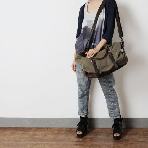 VAMP VINTAGE Duża materiałowa torba na ramię podrózna XXL Unisex
