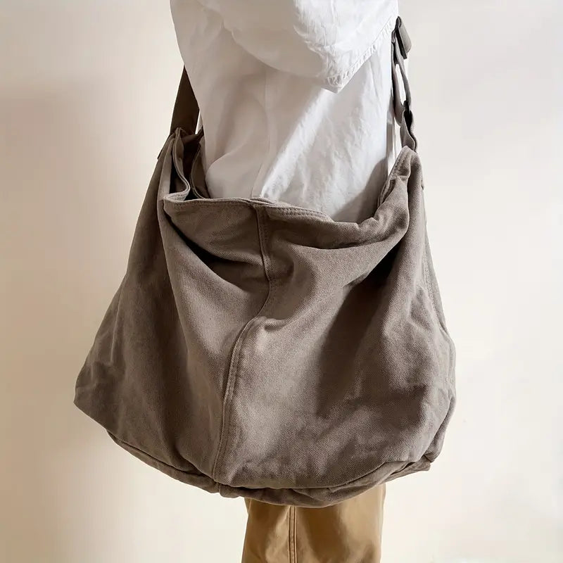 VIVIANE Lużna damska materiałowa torba na ramię - worek crossbody