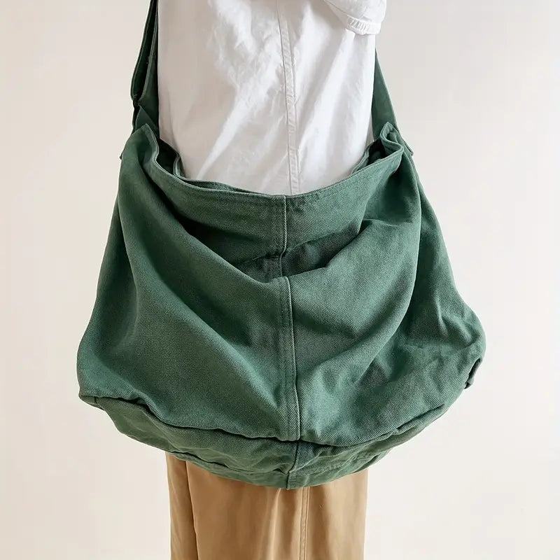 VIVIANE Lużna damska materiałowa torba na ramię - worek crossbody