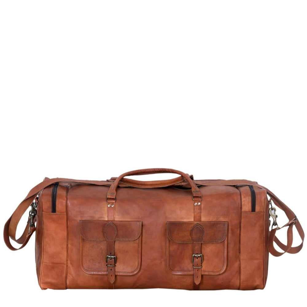 INDIANA VINTAGE 28"-32" Stor Läderresväska i rått läder