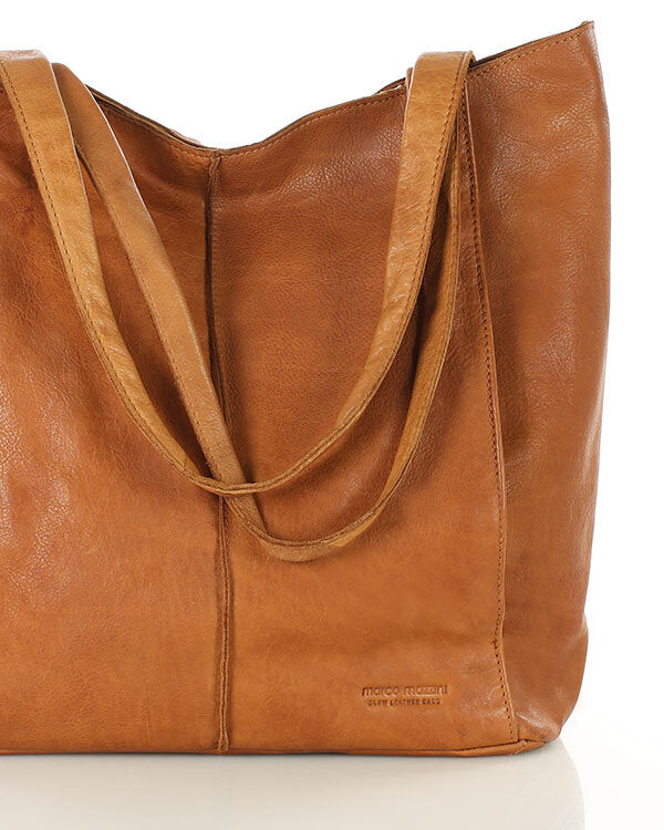 Arreto Grande. Skórzana damska torba na ramię shopper bag