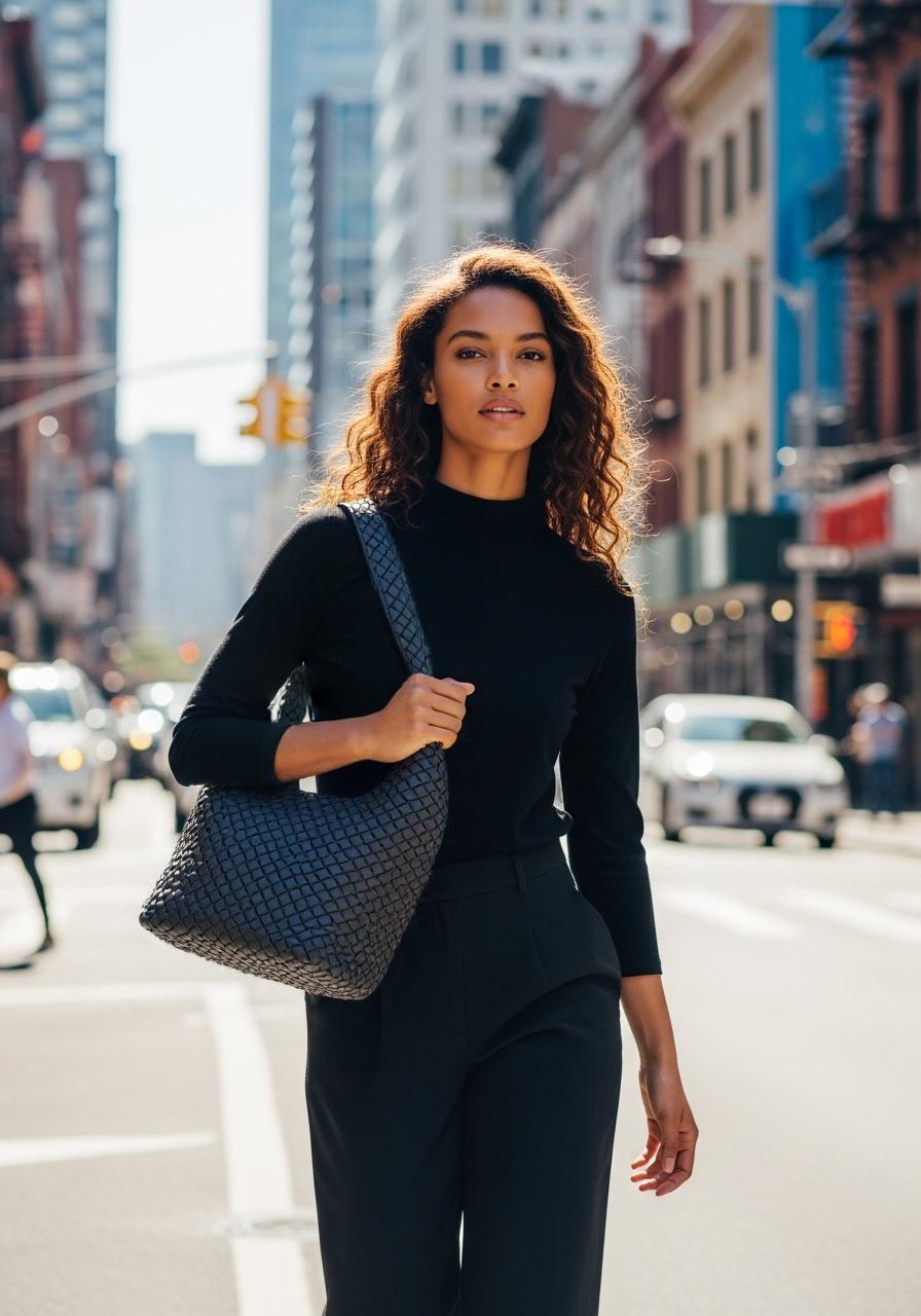 BINDLE BAG HOBO ● Women's shoulder bag made of braided Italian leather