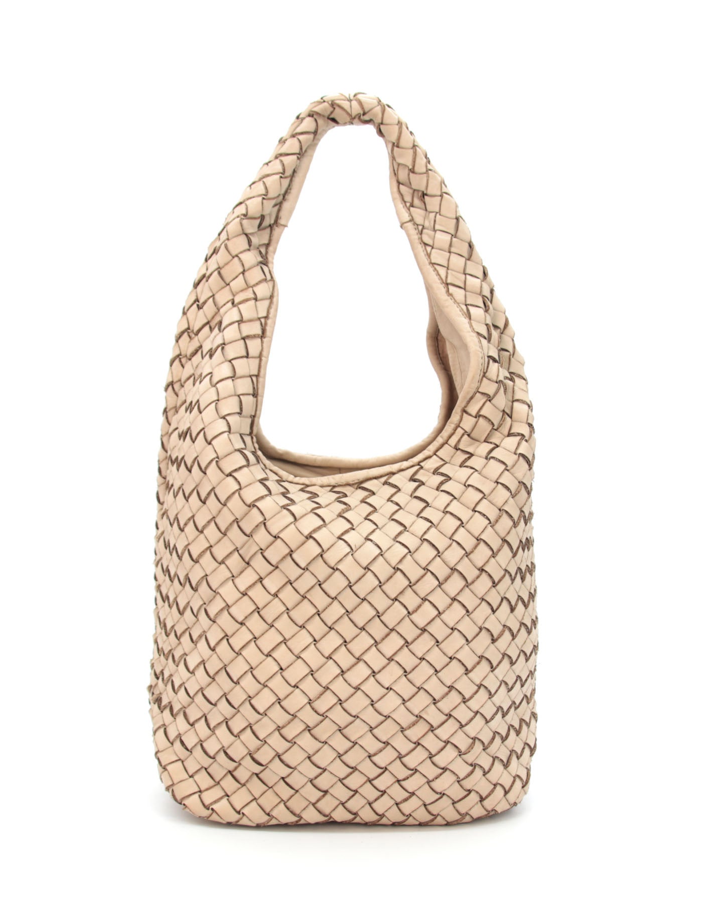 Bindle Bag Hobo ● Torba damska na ramię z plecionej skóry włoskiej