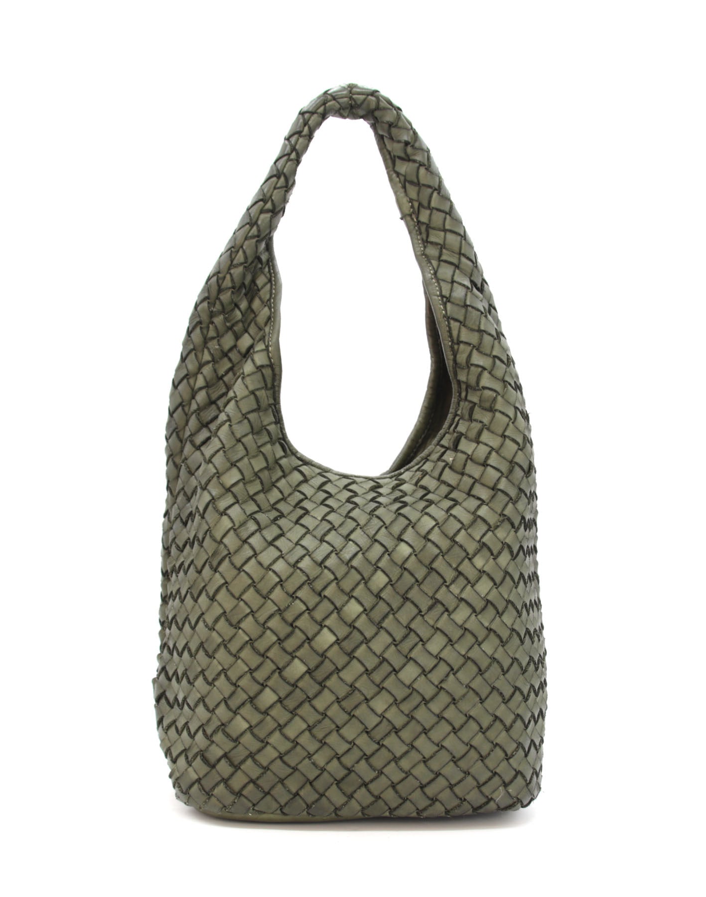 Bindle Bag Hobo ● Torba damska na ramię z plecionej skóry włoskiej
