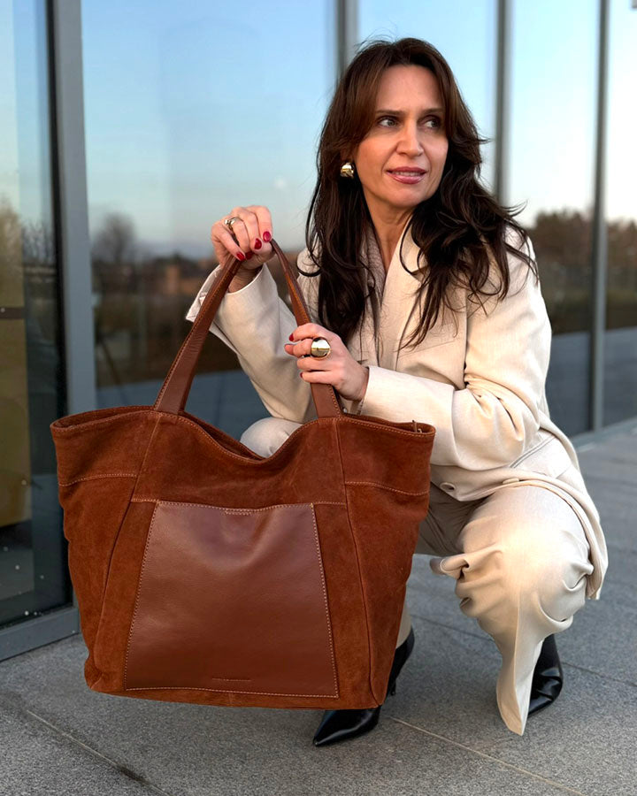 Shopper bag CATANIA Sue. Damstas på axlar Shopper Bag av italienskt damm