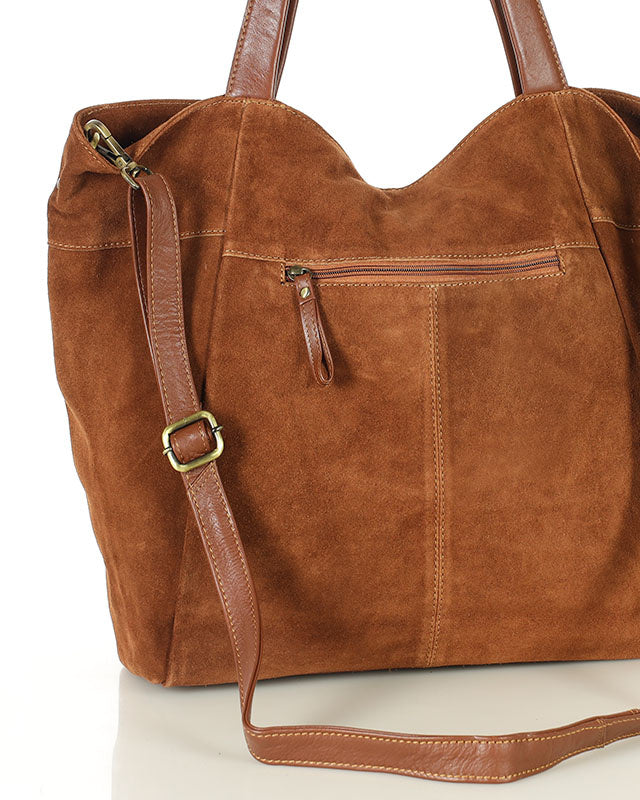 shopper bag CATANIA Sue. Damska torba na ramię Shopper Bag z włoskiego zamszu