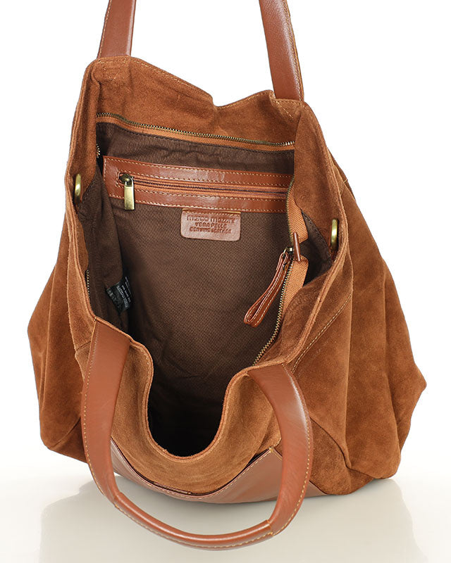 shopper bag CATANIA Sue. Damska torba na ramię Shopper Bag z włoskiego zamszu