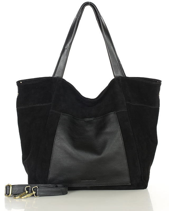 Shopper bag CATANIA Sue. Damstas på axlar Shopper Bag av italienskt svart siden