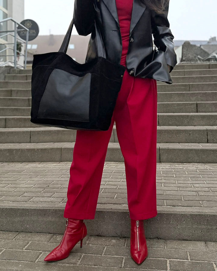 shopper bag CATANIA Sue. Damska torba na ramię Shopper Bag z włoskiego zamszu