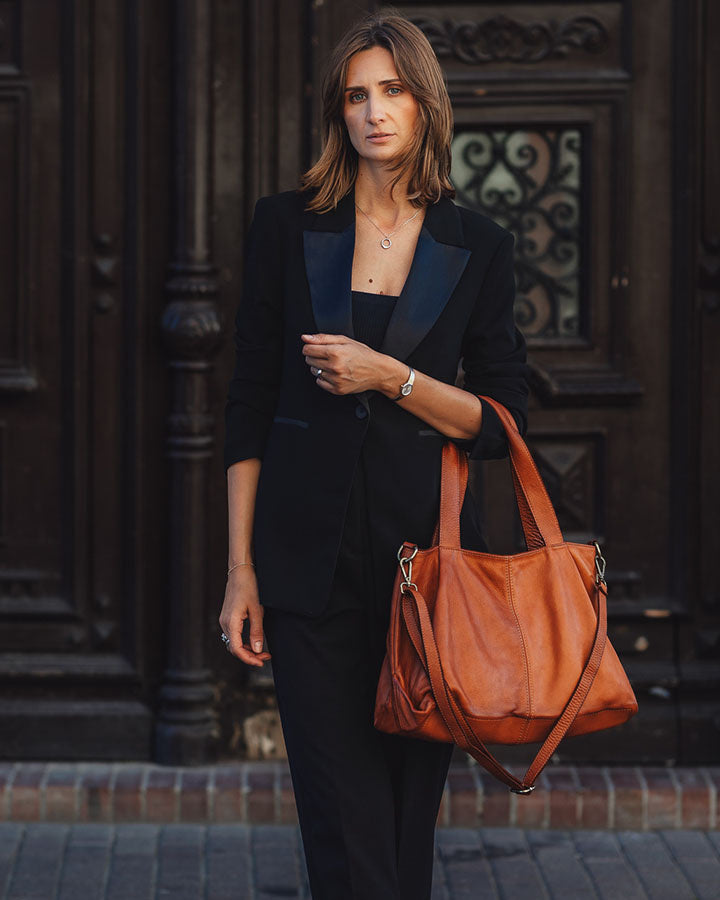 shopper bag ROSARIO Damska torba na ramię Tote Bag z włoskiej skóry.