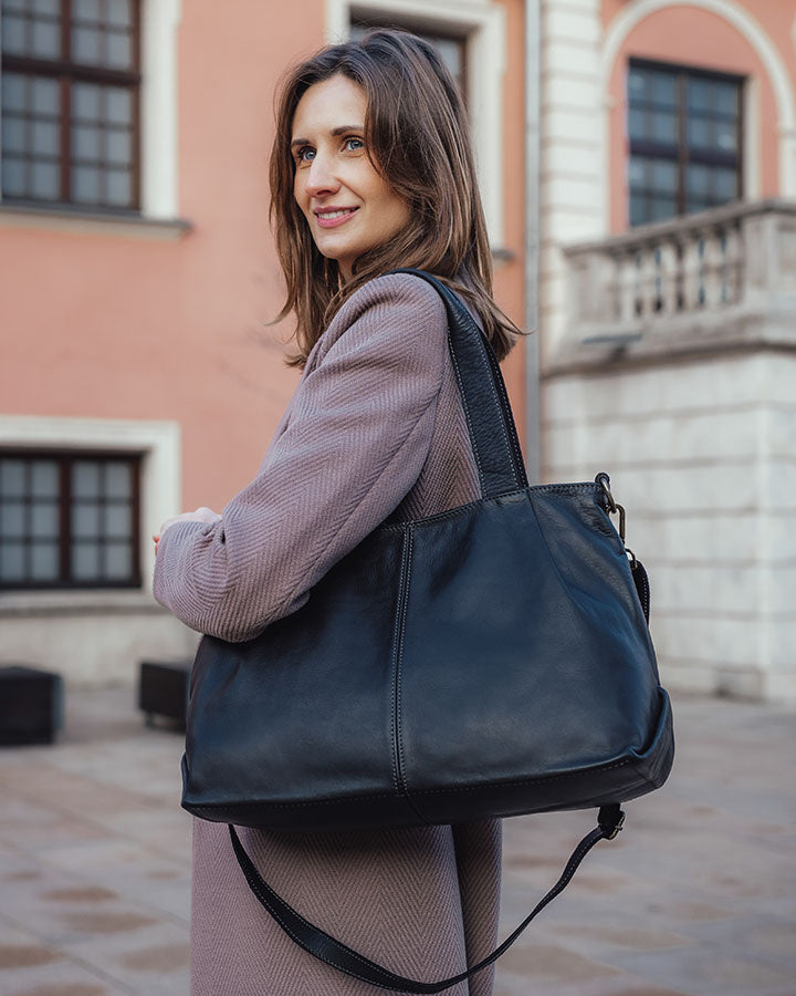 shopper bag ROSARIO Damska torba na ramię Tote Bag z włoskiej skóry.