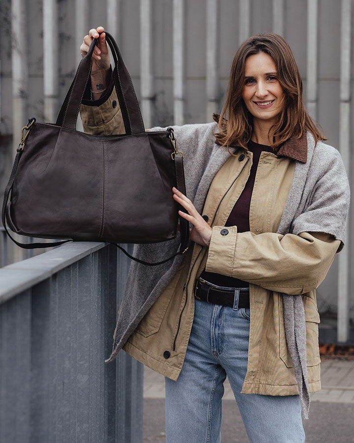 shopper bag ROSARIO Damska torba na ramię Tote Bag z włoskiej skóry.