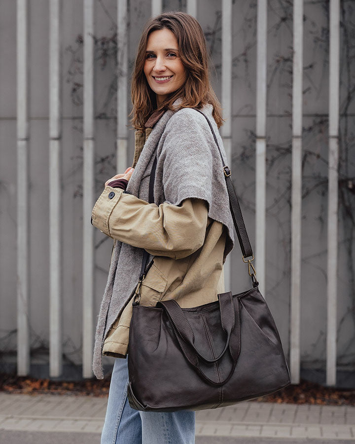 shopper bag ROSARIO Damska torba na ramię Tote Bag z włoskiej skóry.