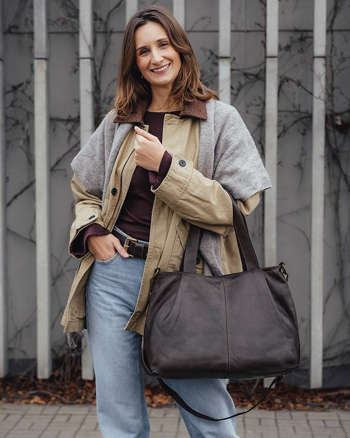 shopper bag ROSARIO Damska torba na ramię Tote Bag z włoskiej skóry.