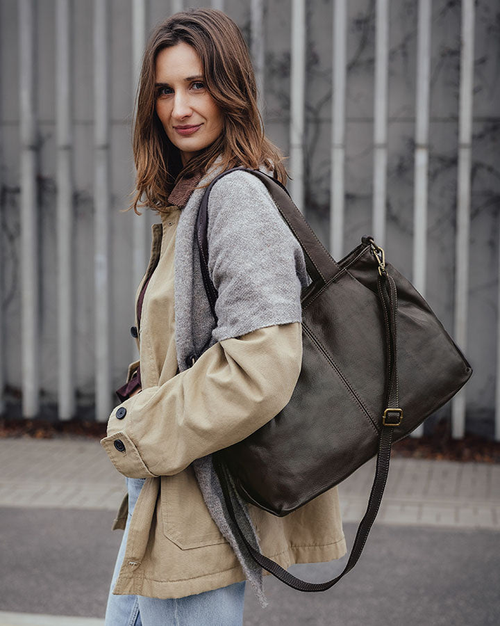 shopper bag ROSARIO Damska torba na ramię Tote Bag z włoskiej skóry.