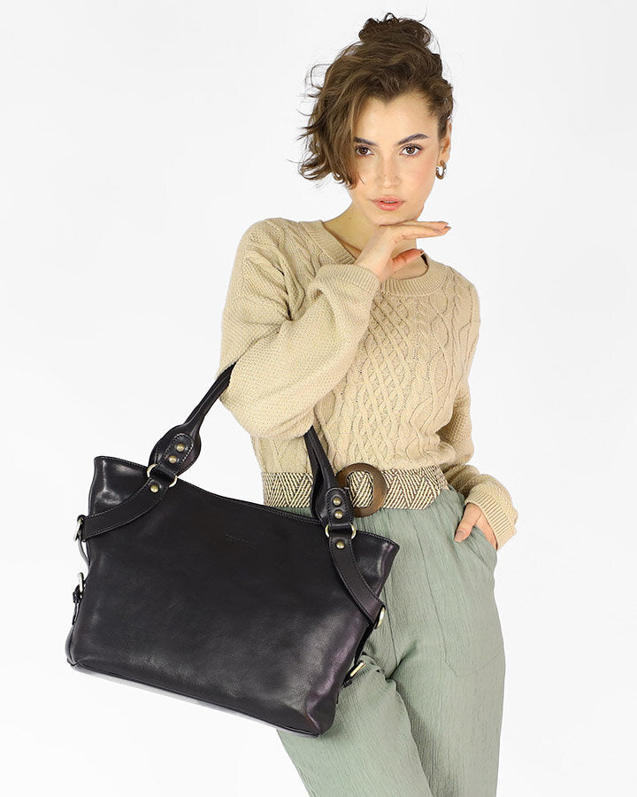 handbag LONDON Damska biznesowa torba na ramię z włoskiej skóry.