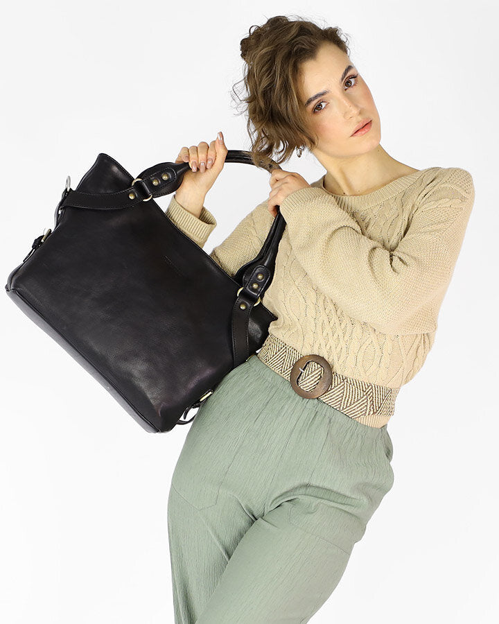 handbag LONDON Damska biznesowa torba na ramię z włoskiej skóry.