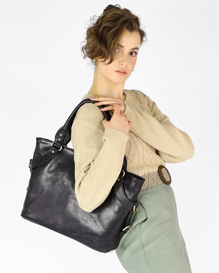 handbag LONDON Damska biznesowa torba na ramię z włoskiej skóry.