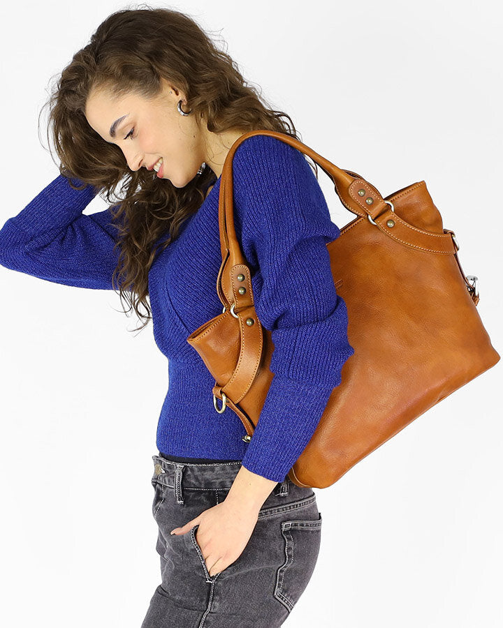 handbag LONDON Damska biznesowa torba na ramię z włoskiej skóry.