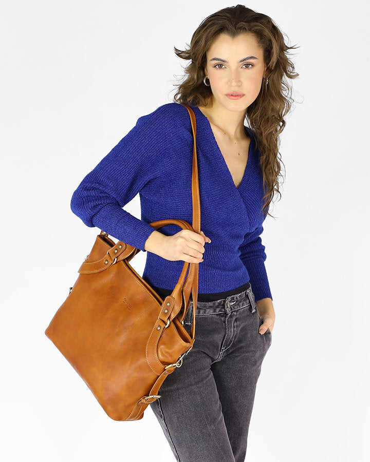 handbag LONDON Damska biznesowa torba na ramię z włoskiej skóry.