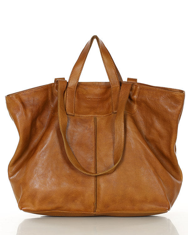 torba na ramię TREVISO. Damska torba na ramię Tote Bag z włoskiej skóry naturalnej brązowy