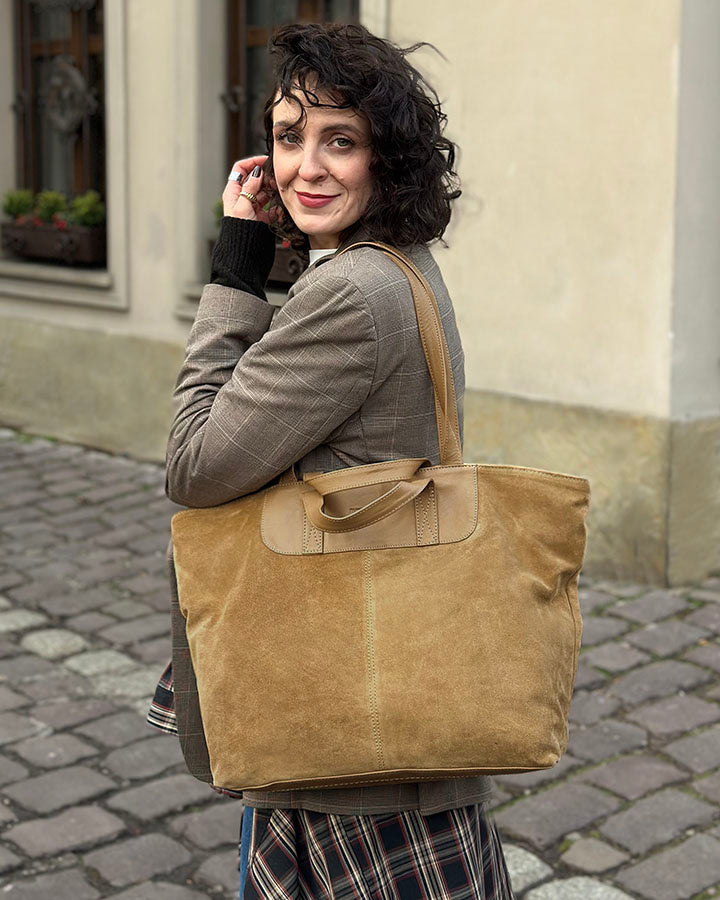 TREVISO Sue. Women's Italian Suede Tote Bag