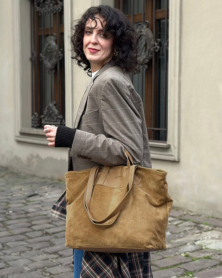 TREVISO Sue. Women's Italian Suede Tote Bag