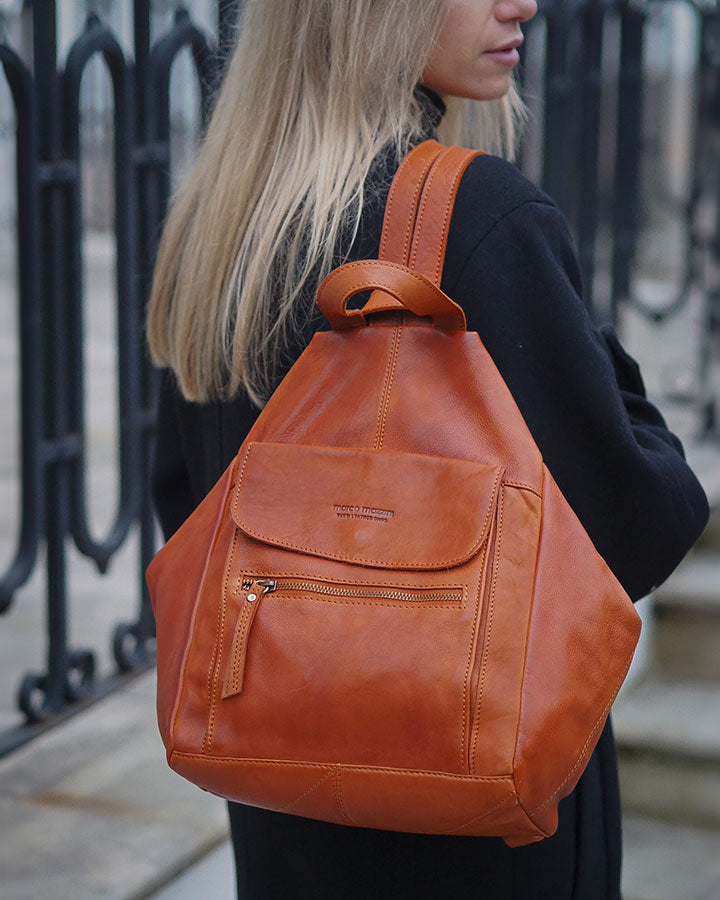 plecak BOCCACCIO. Damski plecak miejski z włoskiej skóry naturalnej