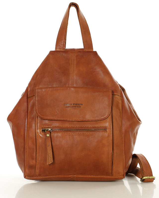 plecak BOCCACCIO. Damski plecak miejski z włoskiej skóry naturalnej brązowy